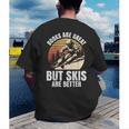 Skier BOOKS ARE GREAT BUT SKIS ARE BETTER Vintage Men's Back Print T-Shirt