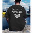 Snow Many Books Snow Little Time Reading Christmas Book Club Men's Back Print T-Shirt