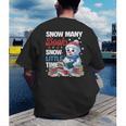 Snowman Winter Snow So Many Books Christmas Snow Little Time Men's Back Print T-Shirt