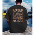Spooky Halloween Bookshelf Bookcase Read More Books Men's Back Print T-Shirt Spooky Halloween Bookshelf Bookcase Read More Books Men's Back Print T-Shirt