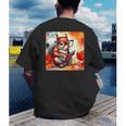 Squirrel Reading Comic Book On Autumn Branch Glasses Leaves Men's Back Print T-Shirt