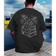 Stack Of Books And Dragons Bookworm Fantasy Books Lover Men's Back Print T-Shirt Stack Of Books And Dragons Bookworm Fantasy Books Lover Men's Back Print T-Shirt