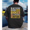 I Like To Stay In Bed And Read Books It's Too Peopley Outsid Men's Back Print T-Shirt