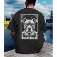 Tarot Card Vintage Pit Bull Pittie Dog Book Lover The Reader Men's Back Print T-Shirt