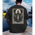 Tarot Cards Guide Book Esoteric Mysticism Clothing Tarot Card Justice Men's Back Print T-Shirt