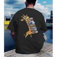 Teacher Shirt Giraffe Holding Books Bookworm Librarian Men's Back Print T-Shirt Teacher Shirt Giraffe Holding Books Bookworm Librarian Men's Back Print T-Shirt