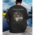 Tired Moms Book Club Dark Floral Coffee Skeleton Men's Back Print T-Shirt