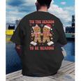 Tis The Season Reading Christmas Shirt Book Lovers Teacher Men's Back Print T-Shirt Tis The Season Reading Christmas Shirt Book Lovers Teacher Men's Back Print T-Shirt