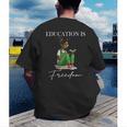 History Month Education Is Freedom Books Black Teacher Men's Back Print T-Shirt
