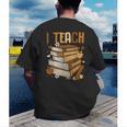 History Month I Teach Melanin Book Black Teacher Men's Back Print T-Shirt History Month I Teach Melanin Book Black Teacher Men's Back Print T-Shirt