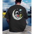UFO Alien Astronaut Reading Book In Space Men's Back Print T-Shirt
