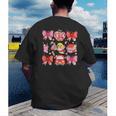 Valentine Cupid Coquette Pink Bow Apple Books Teacher Men's Back Print T-Shirt Valentine Cupid Coquette Pink Bow Apple Books Teacher Men's Back Print T-Shirt