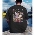 Watercolor Butterfly Fairy Read Book Library Fantasy Novel Men's Back Print T-Shirt