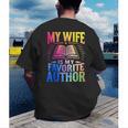 My Wife Is My Favorite Author Book Writer Writing Husband Men's Back Print T-Shirt My Wife Is My Favorite Author Book Writer Writing Husband Men's Back Print T-Shirt