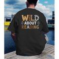 Wild About Reading Animal Bookworm Library Book Lover Reader Men's Back Print T-Shirt