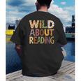 Wild About Reading Book Animal Children's Book Lover Teacher Men's Back Print T-Shirt Wild About Reading Book Animal Children's Book Lover Teacher Men's Back Print T-Shirt