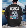 Wild About Reading Book Lover Hippo Men's Back Print T-Shirt Wild About Reading Book Lover Hippo Men's Back Print T-Shirt