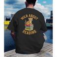 Wild About Reading Cute Leopard Teacher Kids Book Lover Men's Back Print T-Shirt