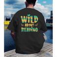 WILD ABOUT READING I Love Books Bookworm Library Day Men's Back Print T-Shirt