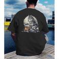 Wolf Reading Book Librarian Library Wolves Men's Back Print T-Shirt