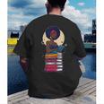 Woman And Books Stack Afro Girl Reading Lover Men's Back Print T-Shirt Woman And Books Stack Afro Girl Reading Lover Men's Back Print T-Shirt