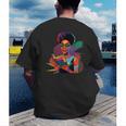 Woman Reading Book Lover Geometric Girl Afro History Men's Back Print T-Shirt