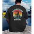 Women's Easily Distracted By Books Men's Back Print T-Shirt Women's Easily Distracted By Books Men's Back Print T-Shirt
