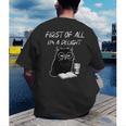 Women's First Of All I’m A Delight Cute Cat Books Coffee Humor Men's Back Print T-Shirt