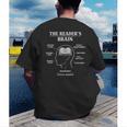 Women's The Reader’s Brain Book Lover Reading Diagram Graphic Men's Back Print T-Shirt