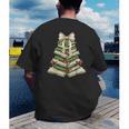 Xmas Tree Books Merry Christmas Coquette Bow Teacher Holiday Men's Back Print T-Shirt Xmas Tree Books Merry Christmas Coquette Bow Teacher Holiday Men's Back Print T-Shirt
