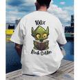 100 Book Goblin Cute Book Reader And Library Lover Men's Back Print T-Shirt