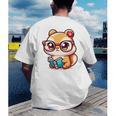 Adorable Book Lover Chipmunk With Reading Glasses Cute Premium Men's Back Print T-Shirt Adorable Book Lover Chipmunk With Reading Glasses Cute Premium Men's Back Print T-Shirt