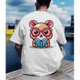 Adorable Book Lover Quokka With Reading Glasses Cute Men's Back Print T-Shirt Adorable Book Lover Quokka With Reading Glasses Cute Men's Back Print T-Shirt