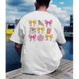 Apple Coquette Bow Books First Day Of School Back To School Men's Back Print T-Shirt