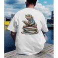 Bearded Dragon Reading Books Matching Bookworm Librarian Men's Back Print T-Shirt Bearded Dragon Reading Books Matching Bookworm Librarian Men's Back Print T-Shirt
