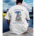 A Book A Day Keeps Reality Away Premium Tri-Blend Men's Back Print T-Shirt