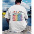 Book Flower Radicalized By Basic Decency Feminist Leftist Men's Back Print T-Shirt Book Flower Radicalized By Basic Decency Feminist Leftist Men's Back Print T-Shirt