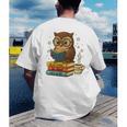 Book Lover Owl Reading Bookish Library Read Books Be Kind Men's Back Print T-Shirt Book Lover Owl Reading Bookish Library Read Books Be Kind Men's Back Print T-Shirt