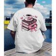 All Booked For Valentine's Teacher Coquette Bow Coffee Book Men's Back Print T-Shirt