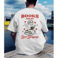 Books Are My LoveLanguage Cupid Valentines Men's Back Print T-Shirt Books Are My LoveLanguage Cupid Valentines Men's Back Print T-Shirt