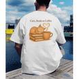 Cats Books And Coffee Heart Cozy Cat Lover Bookworm Readers Men's Back Print T-Shirt