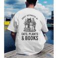 Cats Plants And Books Shirt Plant Lover Gardening Men's Back Print T-Shirt Cats Plants And Books Shirt Plant Lover Gardening Men's Back Print T-Shirt