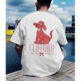 Clifford The Big Red Dog Pink Text With Bow Illustrated Book Men's Back Print T-Shirt Clifford The Big Red Dog Pink Text With Bow Illustrated Book Men's Back Print T-Shirt