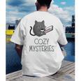 Cozy Mysteries Coffee And Novel For Book Lovers Men's Back Print T-Shirt Cozy Mysteries Coffee And Novel For Book Lovers Men's Back Print T-Shirt