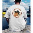 Cute Cat Fall In Love With Reading Book Cat Lover Librarian Men's Back Print T-Shirt Cute Cat Fall In Love With Reading Book Cat Lover Librarian Men's Back Print T-Shirt
