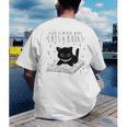 Cute Cats And Books Aesthetic Feline Reader Graphic Premium Tri-Blend Men's Back Print T-Shirt