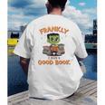 Cute Halloween Teacher Librarian Frankenstein Reading Books Men's Back Print T-Shirt