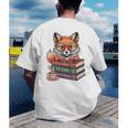 Cute Nerdy Fox Read Books Be Kind Stay Weird Book Club Premium Tri-Blend Men's Back Print T-Shirt