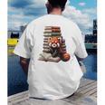 Cute Red Panda Reading Book Animal Bookworm Men's Back Print T-Shirt Cute Red Panda Reading Book Animal Bookworm Men's Back Print T-Shirt