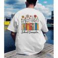 Cute Wildflower Book School Counseling Life School Counselor Men's Back Print T-Shirt Cute Wildflower Book School Counseling Life School Counselor Men's Back Print T-Shirt